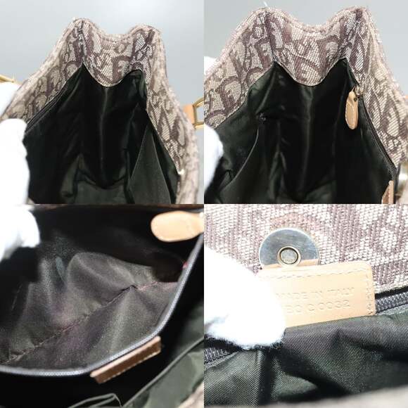 DIOR Trotter Canvas Hand Bag Brown Gold - Picture 12 of 12